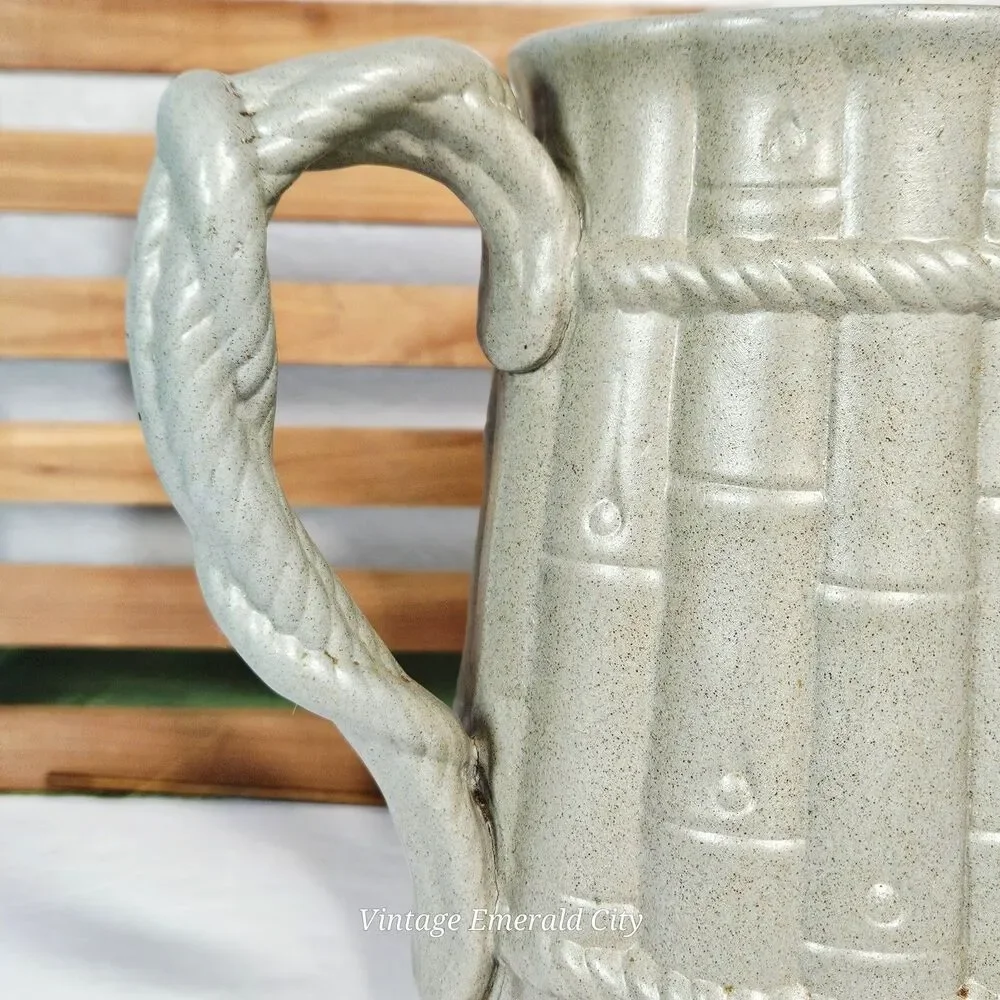 Vtg Salt Glazed Drabware Relief Pitcher Jug Ridgway Pottery Staffordshire Bamboo